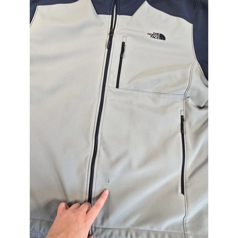 The North Face Apex Bionic 2 Jacket Mens XXL Grey Blue Gorpcore Softshell Fleece